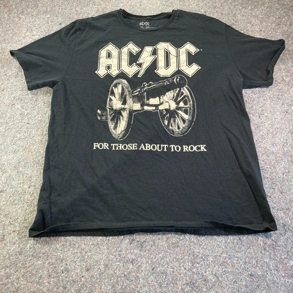 AC/DC Tops - AC/DC For Those About to Rock Womens Black Short Sleeve T-Shirt Size 2XL